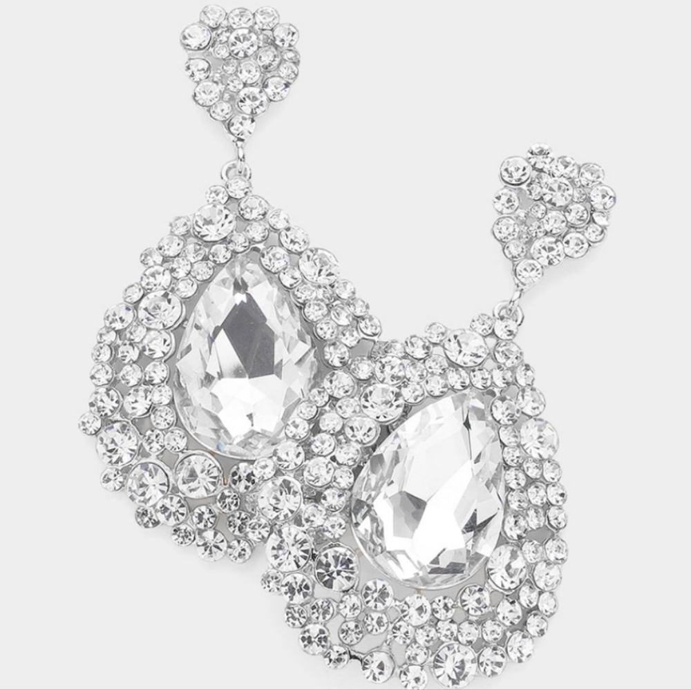3 inch clear earrings
